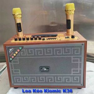 Loa Karaoke Xách Tay Kiomic K36 Bass 20Cm Kèm 2 Micro Công Suất 150W Chỉnh Bass Treble Nhạc Riêng Biệt