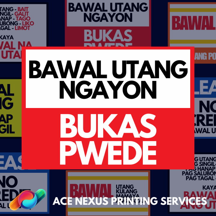 Bawal Utang No Credit Bawal Umutang Laminated, Waterproof Sticker & PVC ...