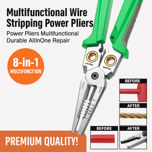 8 in 1 Electrician Wire Stripping Pliers Multi Tool Electricity Measurement Voltage for All Year Adults Electricians