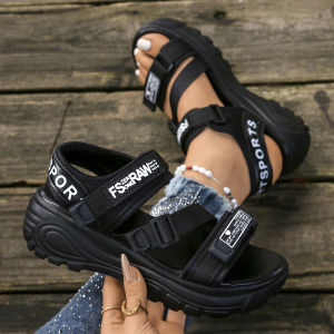 Large Size Platform Thick-Soled Velcro Sandals New Summer Velcro Sports Sandals For Women In Stock Size 42