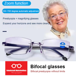 【BUY 1 FREE 1】Smart anti-radiation zoom reading glasses/Automatic zoom glasses for near and far vision/Radiation-free zoom reading glasses with edgeless design/Reading glasses radiation protection