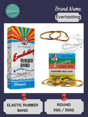 Rubber Band Everlasting Brand Elastic Band Colored Rubber Bands Multicolored Rubber Bands Goma Tali Colorful Bands All-Purpose Small 350g / 50g
