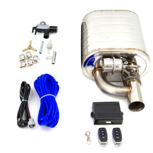 Universal Top 2/2.5/3 Inch Stainless Steel Left and Right Single Into & out Exhaust Muffler with Wireless Remote Controller Dump Valve Exhaust Cutout Kit Car Accessories