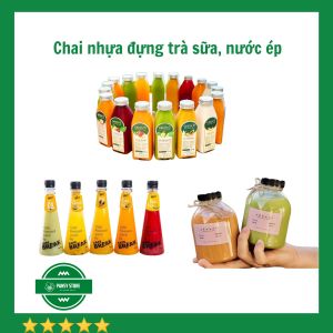 [GIÁ XƯỞNG] Chai Lọ Nhựa Dùng Đựng Trà Sữa Sữa Hạt Nước Ép Nhiều Hình Dáng