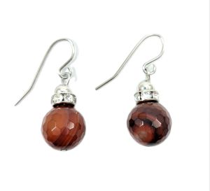 Natural Crystal Earrings Red Botswana Agate