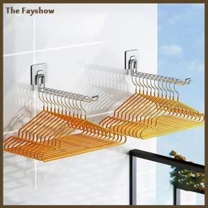 [The Fayshow] Wall-mounted Hanger Storage Foldable Clothes Hanger Rack Windproof Anti-slip