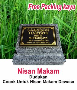 Nisan MAKAM +Dudukan Besar Orang Tua serbuk granite