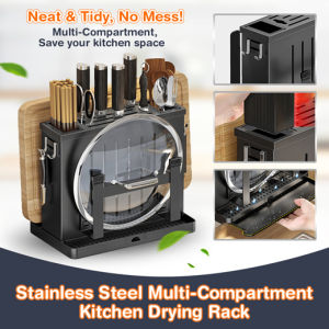🔥 Stainless Steel Multi Compartment Desktop Kitchen Drying Rack 🔥