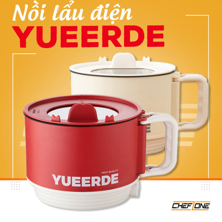 Nồi lẩu điện Yueerde đa năng. Dung tích 1.5L, 2 Nấc nhiệt, Nồi nấu mì, Ca nấu mì