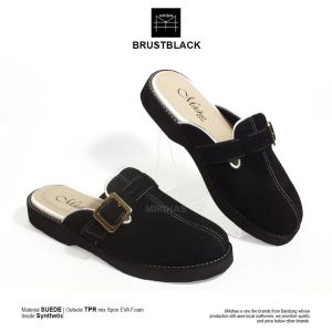 Mikihas - Sandal Bustong Wanita Slip-On Fippers Casual Formal Kulit Suede - Bustblue