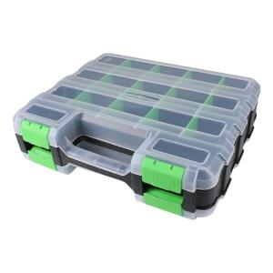 Double Side Tool Box Organizer Plastic Small Parts Storage Case Tool Box Container for Screws Nuts Nails Bolts