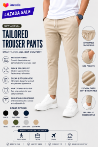 LIGHT KHAKI TROUSER PANTS FOR MEN