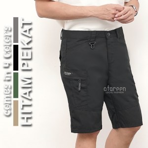 AFAREEN - Celana Cargo Pria Casual Tactical Ripstop Polos Pinggang Elastis Ukuran 28-38