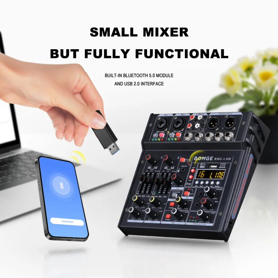 Mixer Audio DJ 6 Canali BOMGE - Con USB, Bluetooth, Effetti DSP Per Karaoke E Live - Foto 13