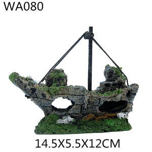 Perabotan Dekorasi untuk Aquarium dan Kolam Ikan dengan Motif Kapal Tenggelam