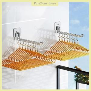 [PureZone] Wall-mounted Hanger Storage Foldable Clothes Hanger Rack Windproof Anti-slip