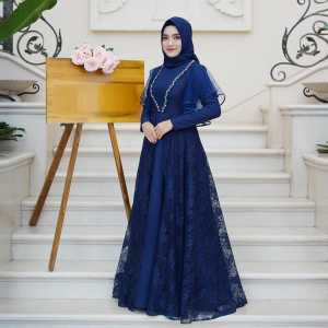 Gamis Jumbo Bahan Satin Gamis Polos Brokat Kondangan Wisuda Kekinian Seragam Bridesmaid Harmony
