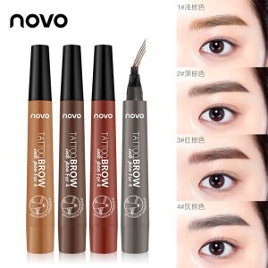 NOVO Long Lasting Waterproof Liquid Eyebrow Tint Gel Brown 4 Tip Eyebrow Pencil NO.5247