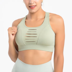 SUPERFLOWER kecergasan-latihan wanita Plus saiz VelcroPush Up Workout Gym Shockproof tanaman atas laras depan zip sukan Bra