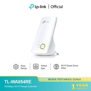 TP-Link | TL-WA854RE | WiFi Extender 300Mbps | Penguat Sinyal WiFi | Range Extender Repeater | WiFi Rumah Internet Cepat | Original Garansi Resmi | Ready Stock Baru Promo Murah