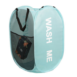 Túi lưới đựng quần áo bẩn có thể gấp lại giỏ đựng đồ bằng nhựa thoáng khí có sẵn màu đen và trắng