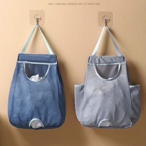 LIANG Breathable Garbage Bag Storage Bag Wall-mounted Washable Plastic Bag Dispenser Multi-function Long Handle Grocery Bags Holder Kitchen