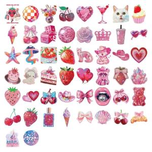 50PCS Flush Glitters Stickers Reusable Water Resistant Decorative Film For Tablets Laptop Design