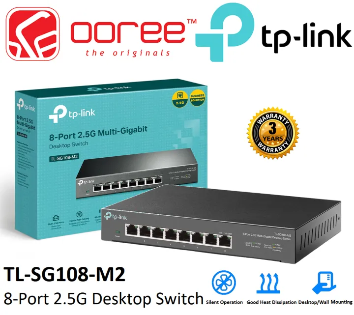TP-LINK TL-SG105-M2 5-PORT / TL-SG108-M2 8-PORT 2.5G DESKTOP SWITCH WITH SILET OPERATION, METAL CASING AND GOOD HEAT DISSIPATION MULTI-GIGABIT UNMANAGED SWITCH