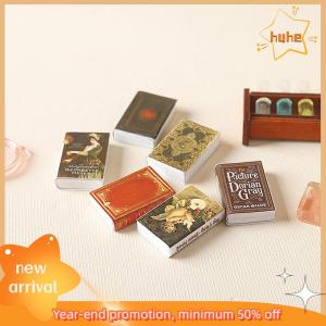 huhe บ้านตุ๊กตา1:12 6ชิ้นหนังสือการ์ตูนหนังสือขนาดเล็กหนังสือขนาดเล็กแบบจำลองขนาดเล็กสำหรับเด็กของเล่นตุ๊กตาอุปกรณ์เสริมในบ้าน