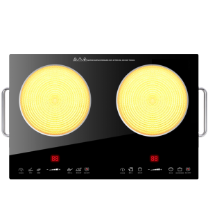 LAHOME Smart Electric Ceramic Stove 2 Burners Infrared Induction Cooker Cooktop Energy Saving Waterproof Suitable For Any Pots Keep Warm Safety