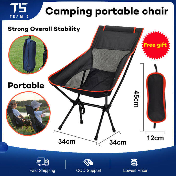 Cheap Detachable Portable Folding Moon Chair Outdoor Camping Chairs Beach Fishing  Chair Ultralight Travel Hiking Picnic Seat