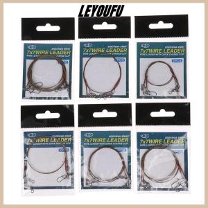 LEYOUFU 2Pcs set Steel Wire Titanium Wire Anti-Biting Line With Pin Fishing Front Wire