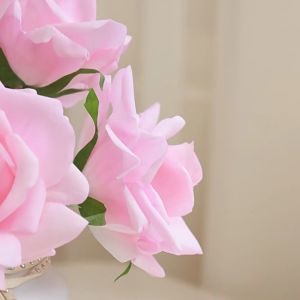 HIMISS ดอกไม้ปลอมเทียม5ชิ้น/พวงประกอบด้วยดอกกุหลาบประดับโต๊ะช่อดอกไม้อุปกรณ์ตกแต่ง