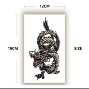 Tattoo Temporary Tato Temporer Motif Dragon LQ Naga Terbang Hitam Tahan Air