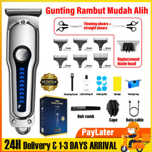 Mesin rambut original tahan lasak Pro Electric Hair Clipper Adjustable Cutter Head Professional Cordless Rechargeable Hair Cutter LCD Display Gradient Color Body mesin gunting rambut original mesin potong rambut original mesin rambut baby