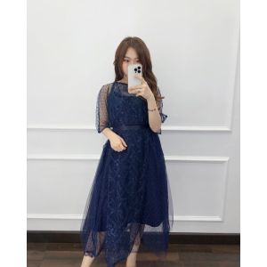 CHRISTMAS DRESS LORENZA SIZE M L XL GAUN BROKAT PESTA GLITER DRESS MEWAH ELEGANT JUMBO