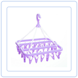 【Pure Care】 32 Clips Foldable Windproof Clothes Drying Plastic Rack for socks underwear plastic drying Hangers