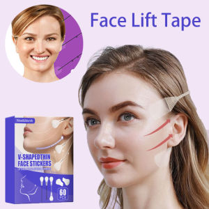 60pcs Invisible Thin Face Stickers Facial Slimming Patch Firm Facial Line Wrinkle Flabby Sagging Skin V-Shape Neck Face Lift Fast Chin Adhesive Tape
