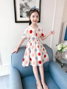 Girls Chiffon Dress New Summer Childrens Korean Princess Dress Girls Summer Polka Dot Dress