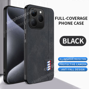 Phone Case For Realme 15 Pro 15T 15Pro 4G 5G 2025 Casing Luxury Frosted Leather Silicone Fashion Design Shockproof Back Cover