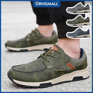 ORNGMALL Giày thể thao nam thường ngày hợp thời trang chất lượng cao Giày thường ngày hoài cổ thoáng khí thoải mái linh hoạt Giày Cổ Thấp với ren-up Faux Upper & TPR duy nhất cho ngoài trời thể thao & mặc hàng ngày phong cách tối giản giày dép bền