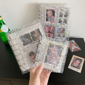 SECRETE AMBIENT LIGHT78SE0 อะคริลิก อัลบั้มรูป ดีไซน์คลื่นน้ำ ใบหลวม ที่เก็บการ์ดไอดอล ใช้งานได้จริง A5/A7/A8 ขนาด ที่ใส่การ์ดรูปถ่าย คอลเลกชันการ์ดภาพ