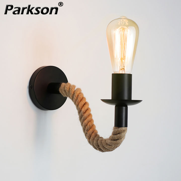 Vintage Industrial rope art Wall light 110V 220V E27 indoor lighting