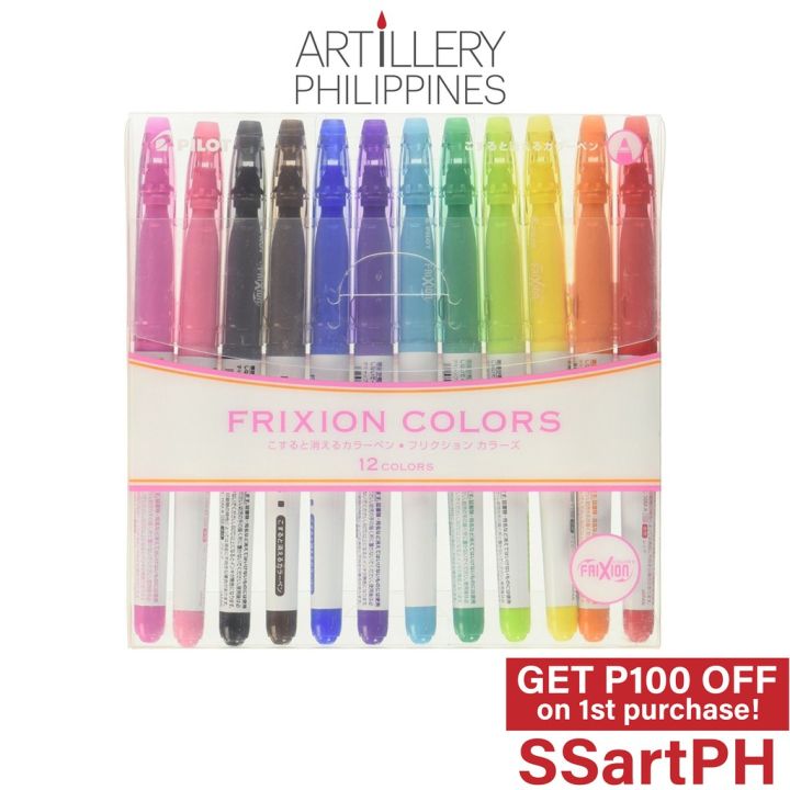 Pilot FriXion Colors Erasable Markers Set of 12 Colorful Erasable