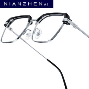 NIANZHEN TR90 Alloy Eyeglasses Frame Men 2025 Square Brand Design Glasses Ultralight-Weight Retro Eyewear Spectacles 6265