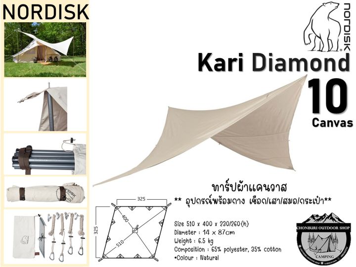 Nordisk KARI 10 DIAMOND BASIC COTTON TARP#ทาร์ปผ้าแคนวาส** อุปกรณ์