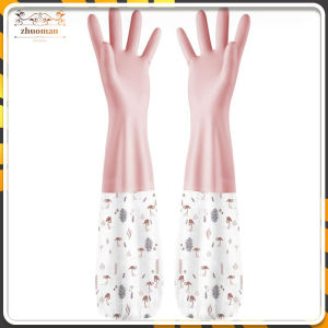 🧤ถุงมือล้างจาน ถุงมือทำความสะอาด ยางถุงมือกันลื่นอ เนกประสงค์สำหรับงานบ้านวัสดุทนทานไม่หักง่ายปกป้องมือมีจำ