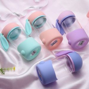 340ml Portable Glass Bottle Creative Cute Cartoon Rabbit Ears Leakproof Water Cup With Silicon Sleeve Outdoor Portable Travel Water Bottle Boys Girls Drink Bottle