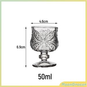 M.G.【Ready in Stock】 Household Diamond Goblet Wine Whiskey Glass 50ML Champagne Fruit Juice Wine Glass 1Pc