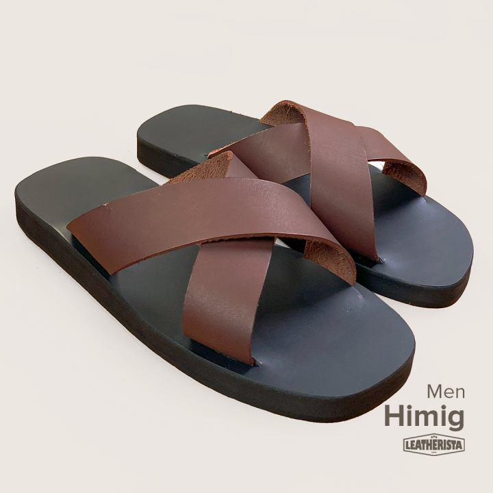 Leatherista Lokal Himig (Cross Strap Leather Sandals for Men) Lazada PH
